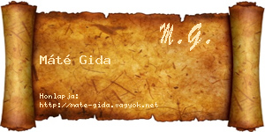 Máté Gida névjegykártya